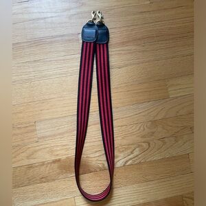 Clare V, crossbody strap, black and red stripe